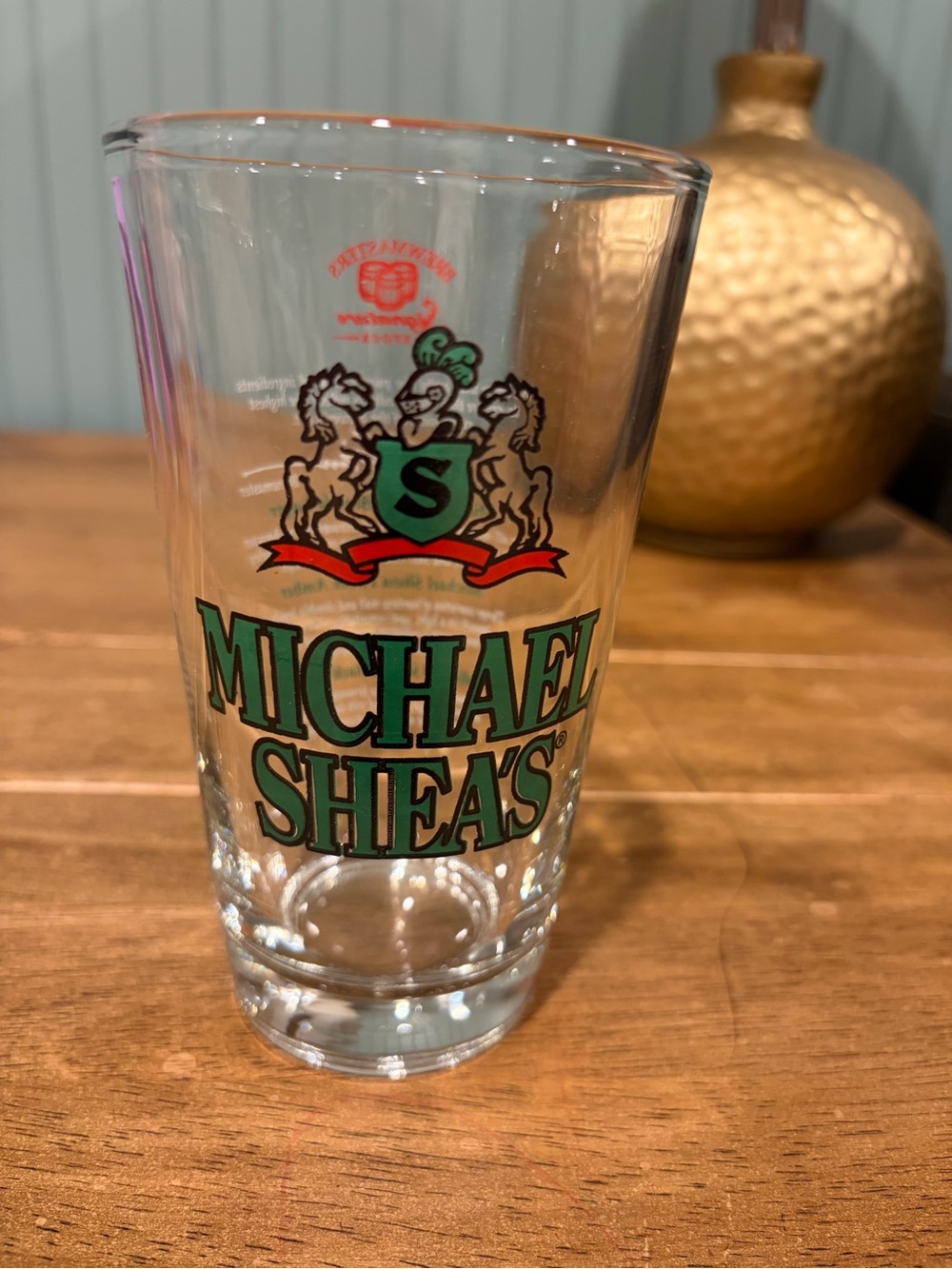 12- Michael Sheas Beer-Pint Glass - Branded  Glassware bar wear